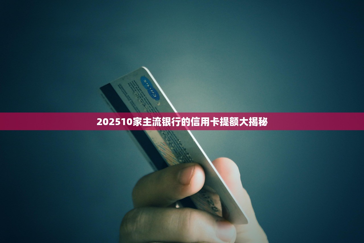 202510家主流银行的信用卡提额大揭秘 202510家主流银行的信用卡提额大揭秘